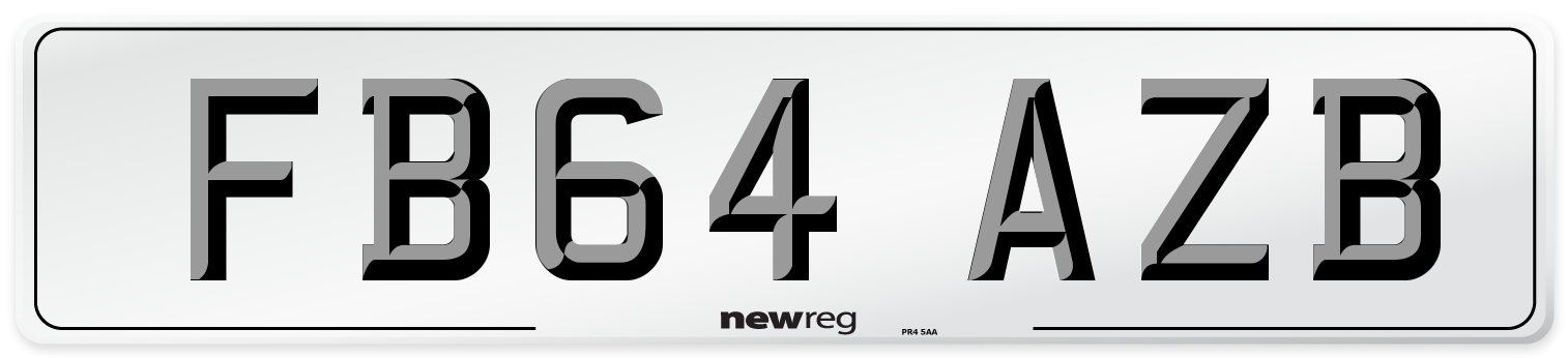 FB64 AZB Number Plate from New Reg